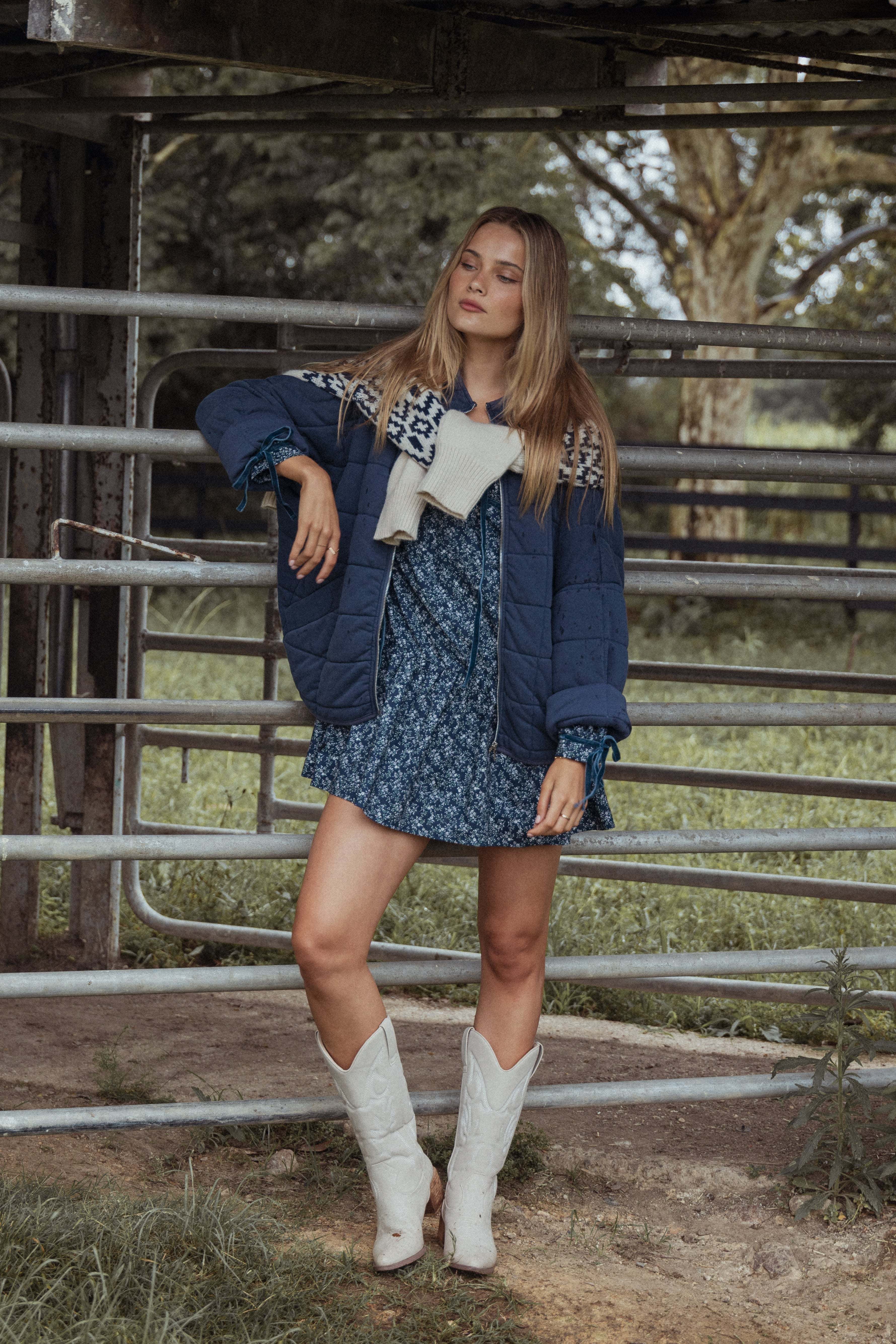 Brooklyn Mini Dress - Blue Floral - XL - Image 46