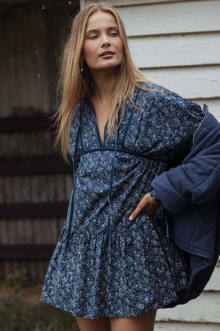 Brooklyn Mini Dress - Blue Floral - XL - Image 45