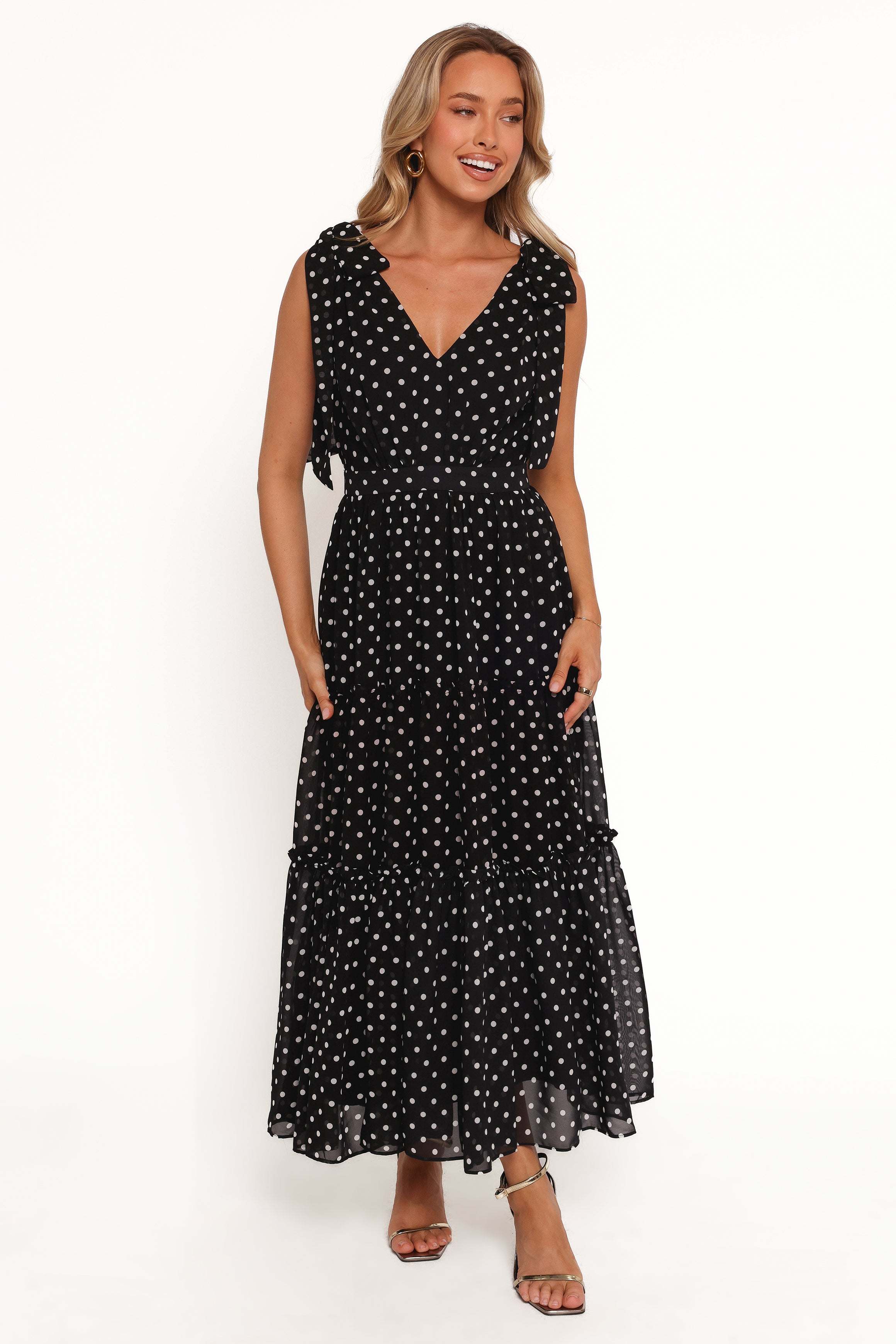 Ada Maxi Dress - Black Polka Dot - XL - Image 34