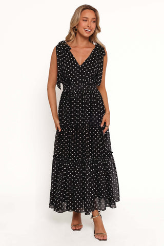 Ada Maxi Dress - Black Polka Dot - XL - Image 34