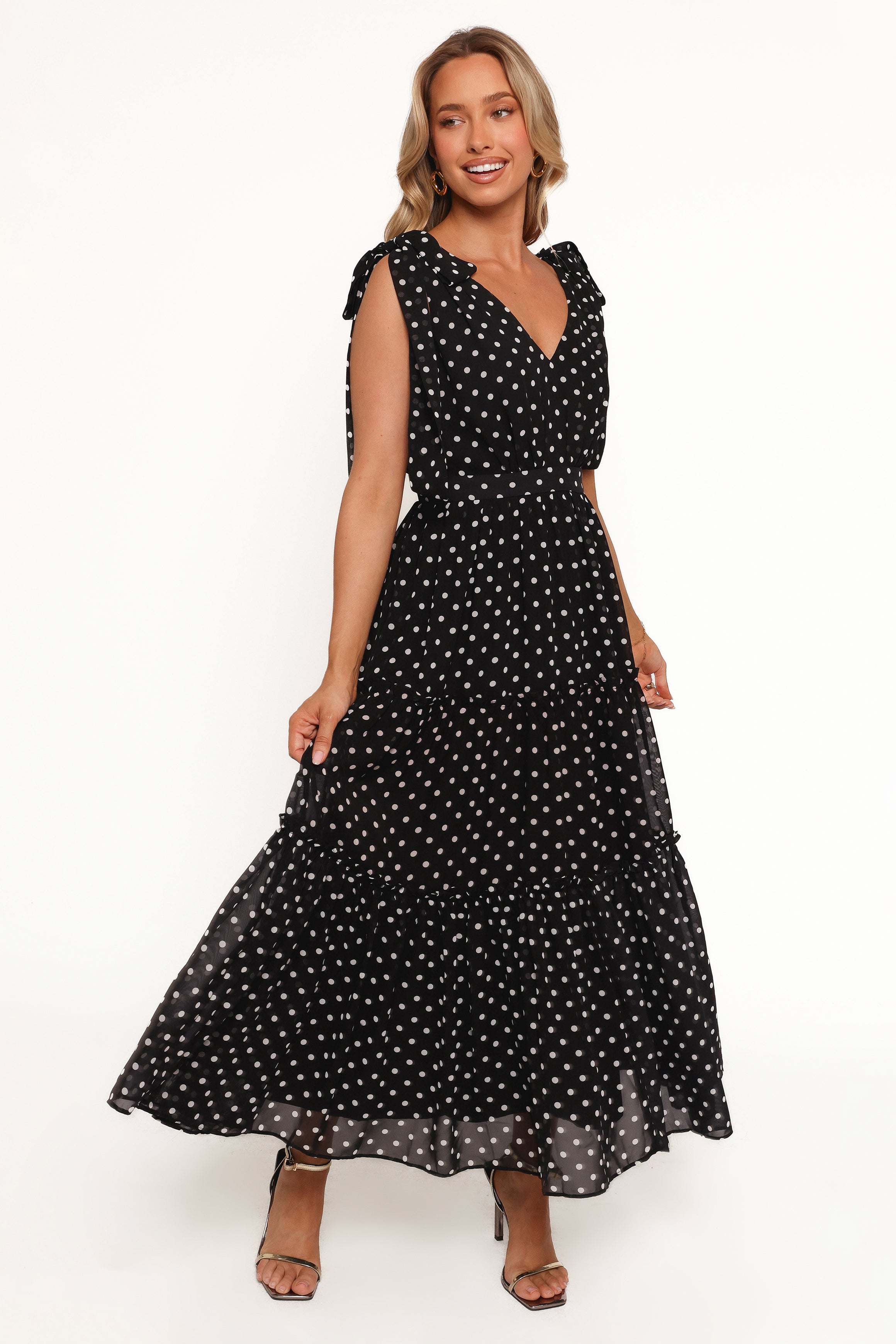 Ada Maxi Dress - Black Polka Dot - XL - Image 29