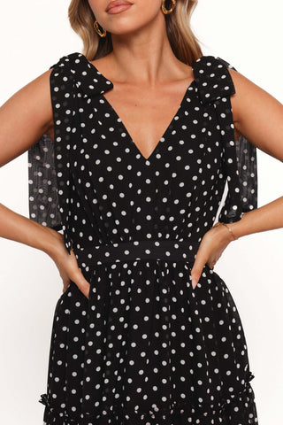 Ada Maxi Dress - Black Polka Dot - XL - Image 33