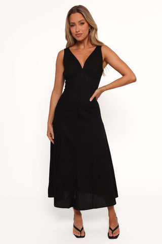 Barbara Midi Button Down Dress - Black - XL - Image 35