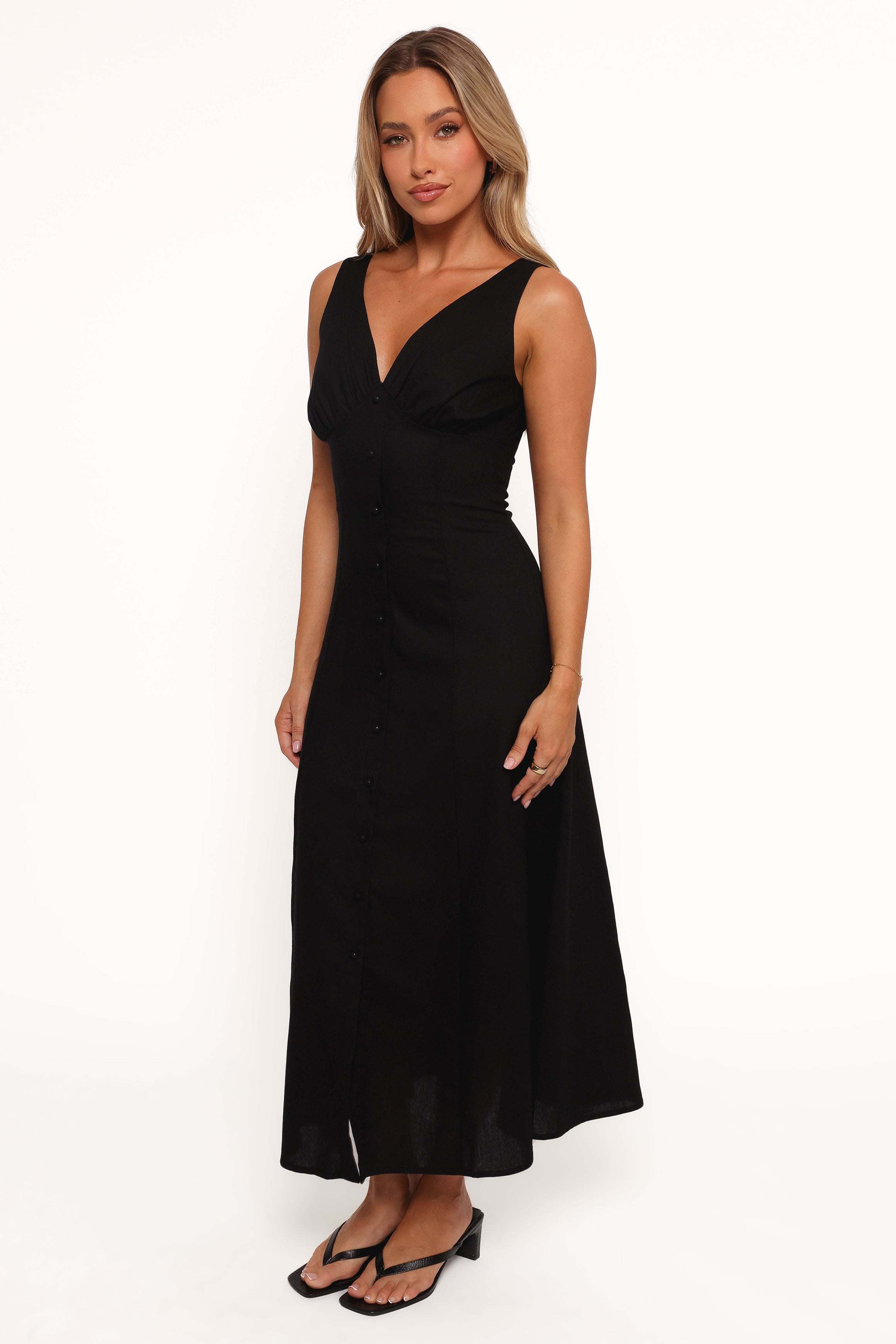 Barbara Midi Button Down Dress - Black - XL - Image 37