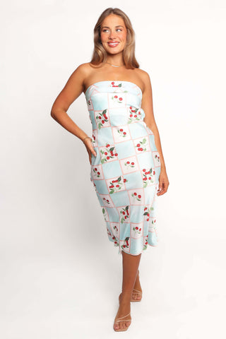 Benton Strapless Midi Dress - Cherry Print - XL - Image 29