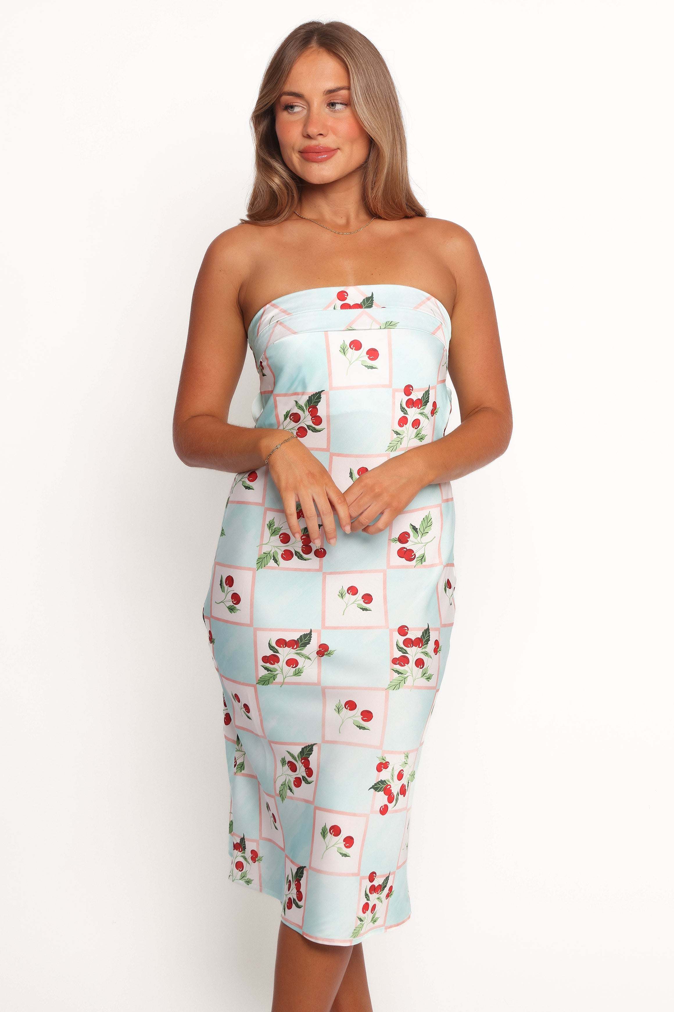 Benton Strapless Midi Dress - Cherry Print - XL - Image 34
