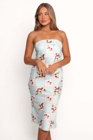 Benton Strapless Midi Dress - Cherry Print - XL - Image 34
