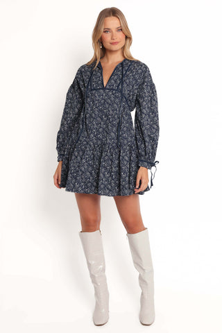 Brooklyn Mini Dress - Blue Floral - XL - Image 48