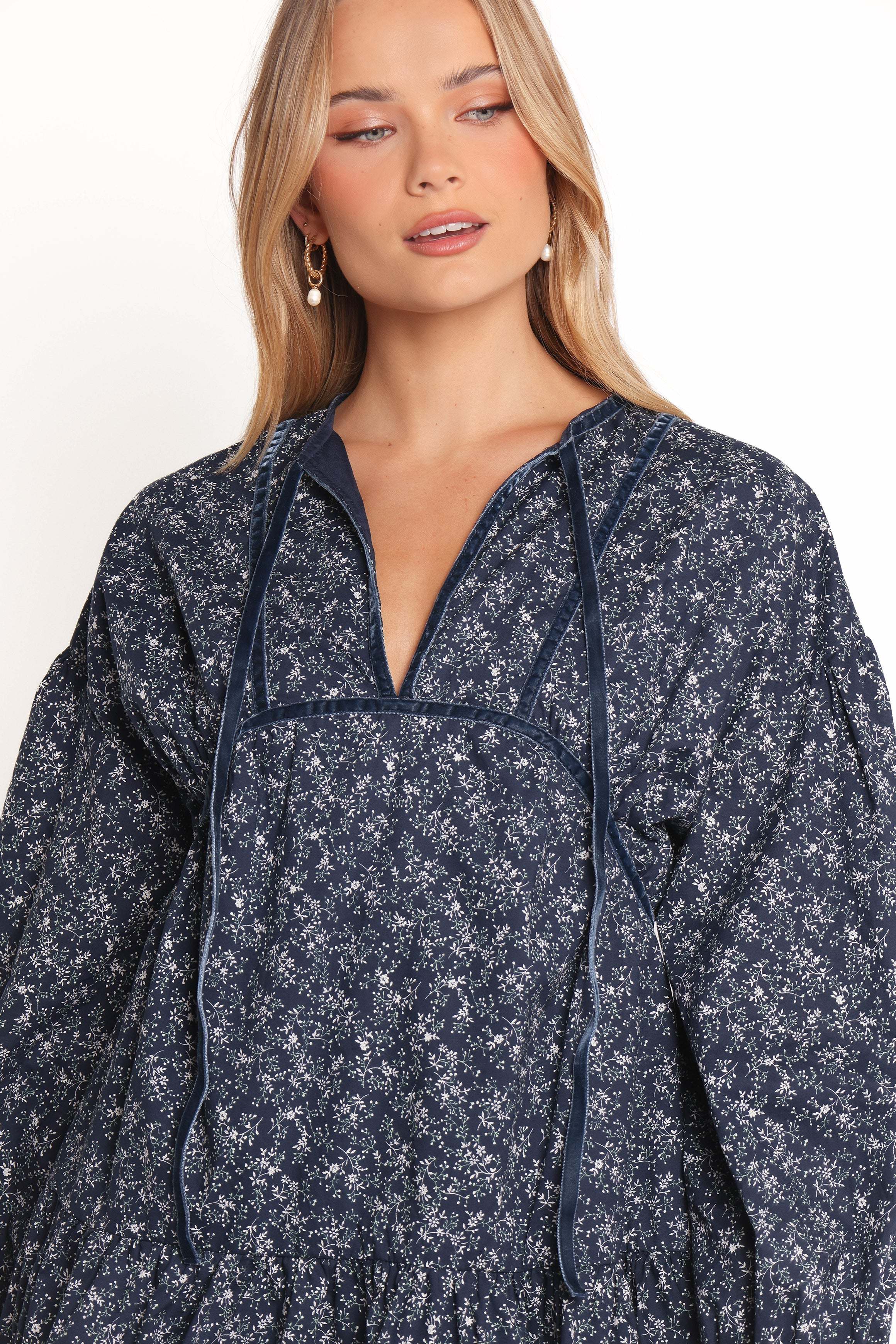 Brooklyn Mini Dress - Blue Floral - XL - Image 52