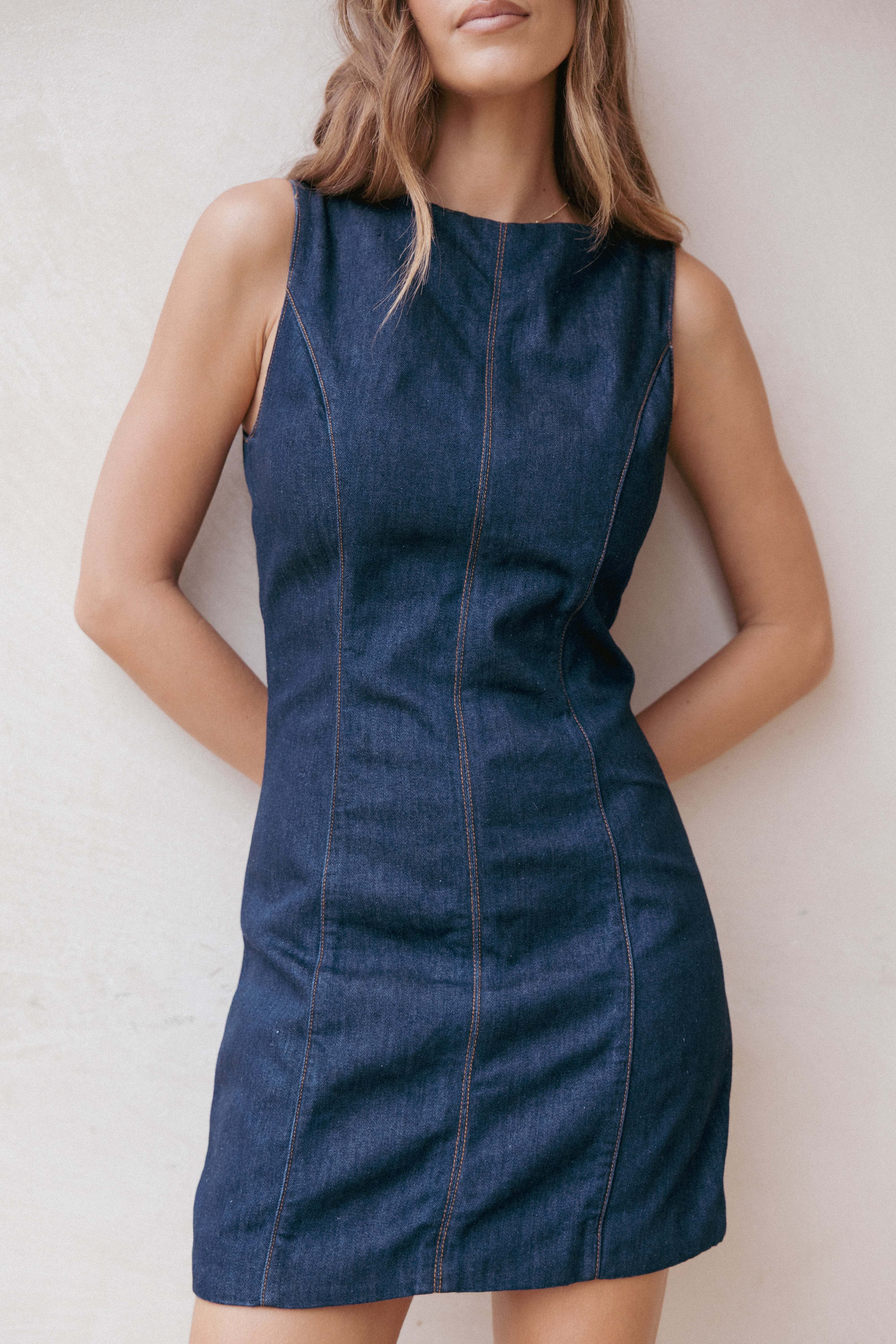 Calyx Mini Dress - Dark Denim - N/A - Image 56