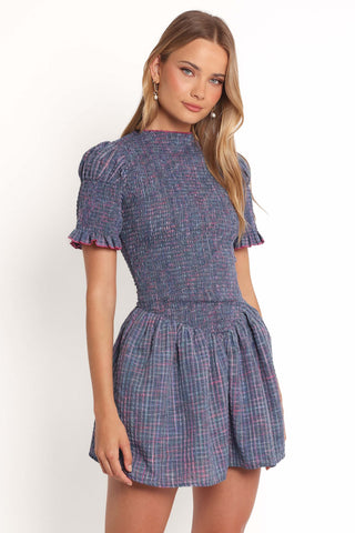 Celine Mini Dress - Navy Plaid - XL - Image 33