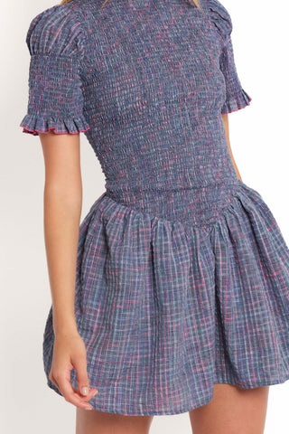 Celine Mini Dress - Navy Plaid - XL - Image 39