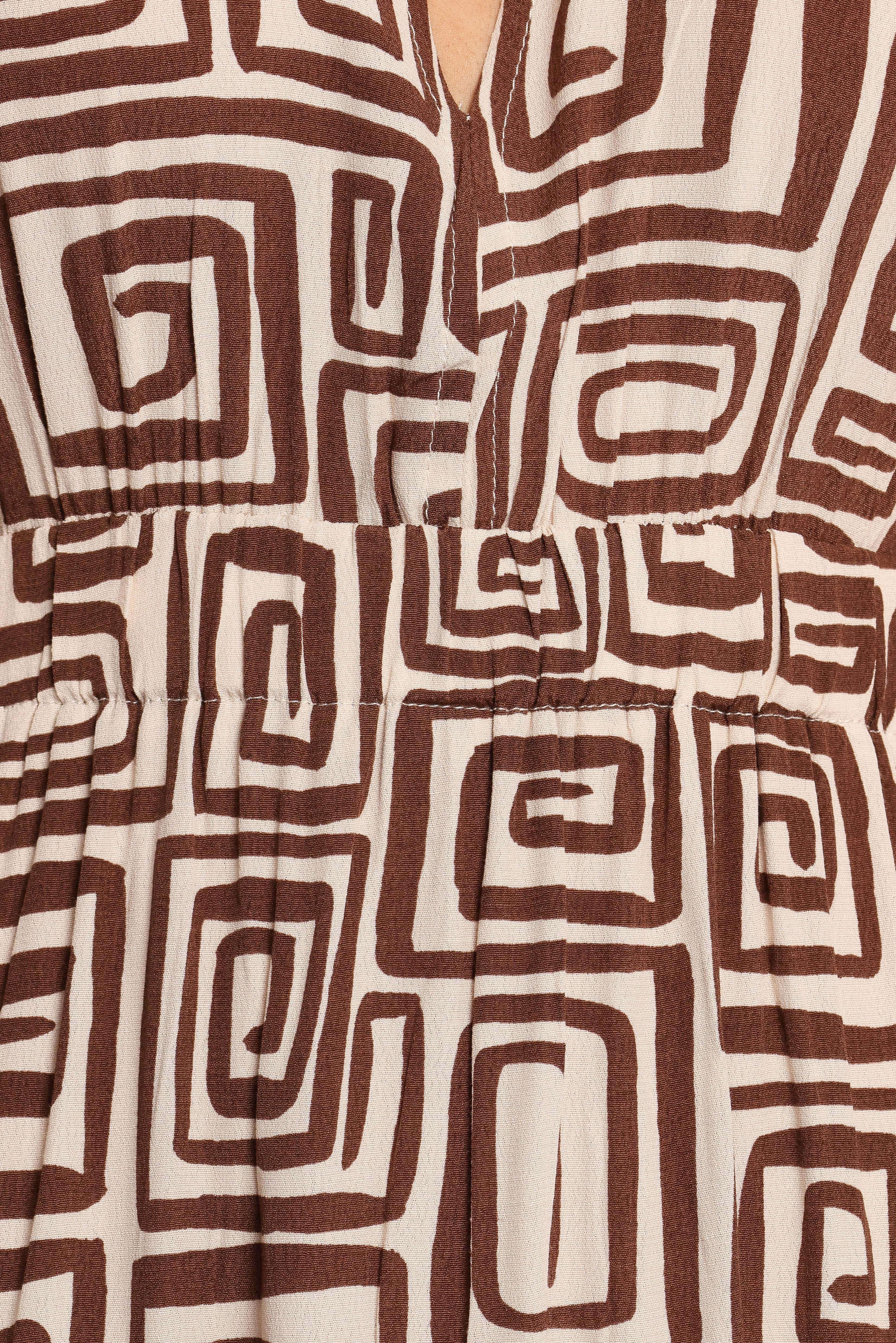 Solange Maxi Dress - Chocolate Brown Print - XL - Image 45