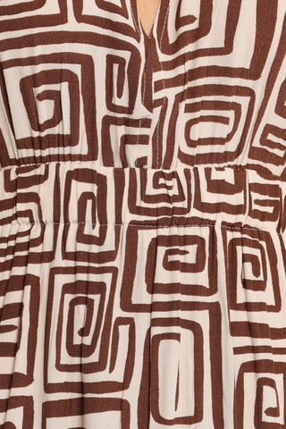 Solange Maxi Dress - Chocolate Brown Print - XL - Image 45