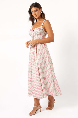 Elodie Midi Dress - Pink Floral - XL - Image 45