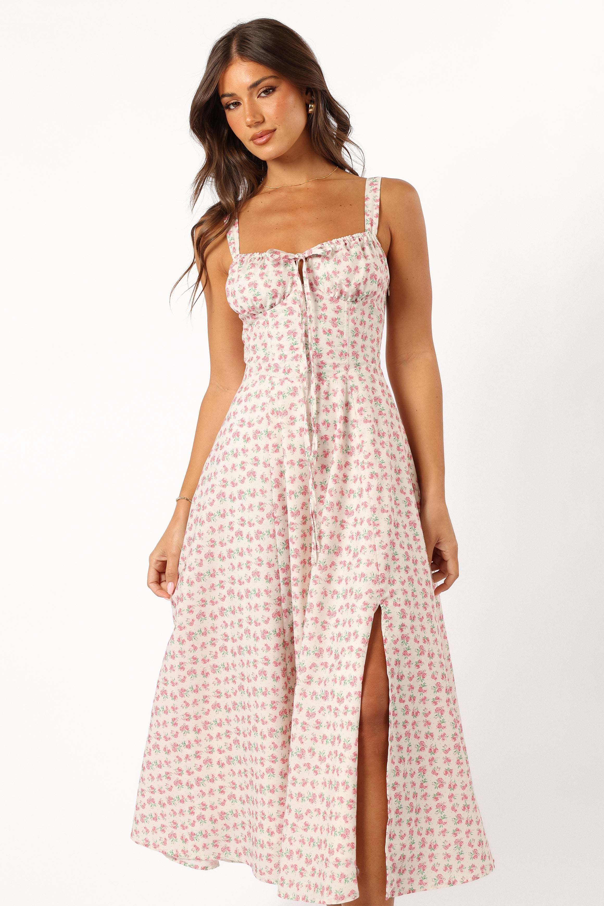 Elodie Midi Dress - Pink Floral - XL - Image 43