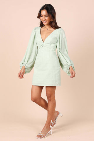Emilina Long Sleeve Mini Dress - Sage - XL - Image 30