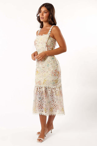 Isla Floral Midi Dress - Lime Multi - XL - Image 41