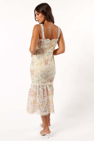 Isla Floral Midi Dress - Lime Multi - XL - Image 43