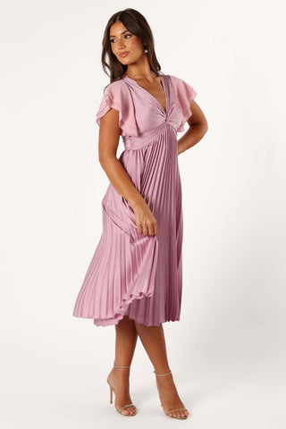 Nova Flutter Sleeve Midi Dress - Dusty Rose - XL - Image 58