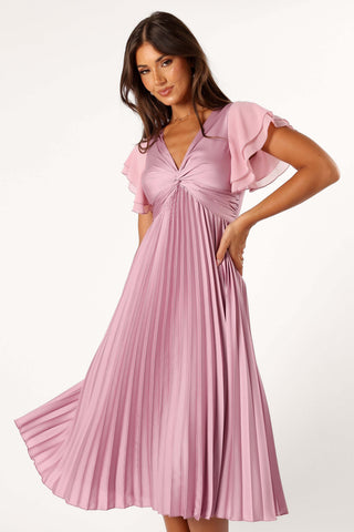 Nova Flutter Sleeve Midi Dress - Dusty Rose - XL - Image 53
