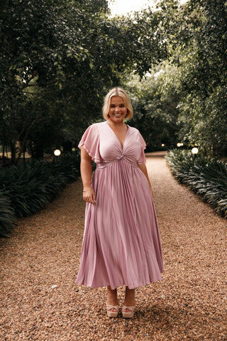 Nova Flutter Sleeve Midi Dress - Dusty Rose - XL - Image 52