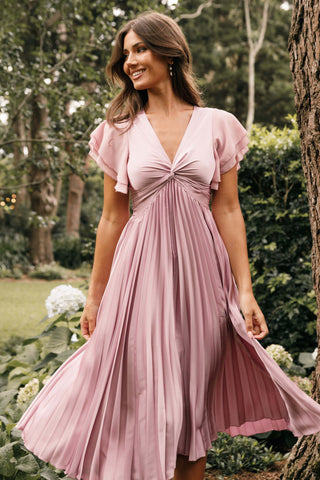 Nova Flutter Sleeve Midi Dress - Dusty Rose - XL - Image 49